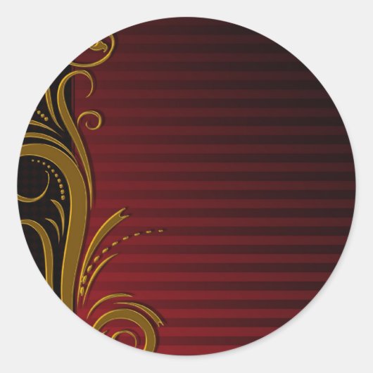 Elegant scrollontwerp ronde sticker (Voorkant)
