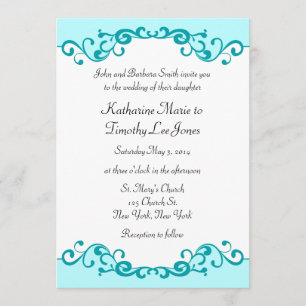 Elegant Scrolls Border Wedding Kaart