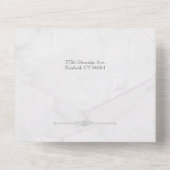 Elegant Sculpted White Marble Photo All In One Uitnodiging (Achterkant)