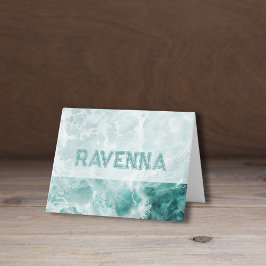 Elegant Seafoam Silver Wedding Color Name Notitiekaartje