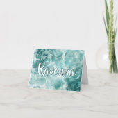 Elegant Seafoam Silver Wedding White Name (Devant)