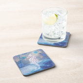 Elegant Seahorse Blue Ocean Waves Bier Onderzetter (Rechterzijde)