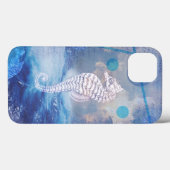 Elegant Seahorse Blue Ocean Waves Case-Mate iPhone Case (Achterkant (horizontaal))
