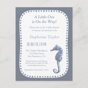 Elegant Seahorse Ocean Baby Shower Invitaties Kaart