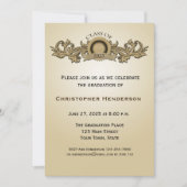 Elegant Seal & Scroll Afstuderen Uitnodiging (Voorkant)