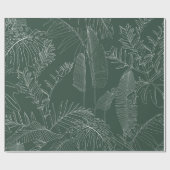 Elegant seamless pattern with green hand drawn lin cadeaupapier (Vlak)