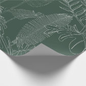 Elegant seamless pattern with green hand drawn lin cadeaupapier (Hoek)