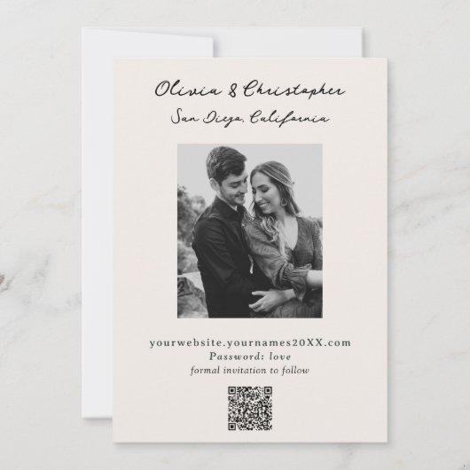Elegant Seashell Coquette QR Code Save The Date (Achterkant)