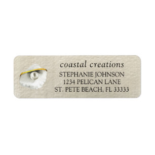 Elegant Seashell Iridescent Pearl Return Address Etiket