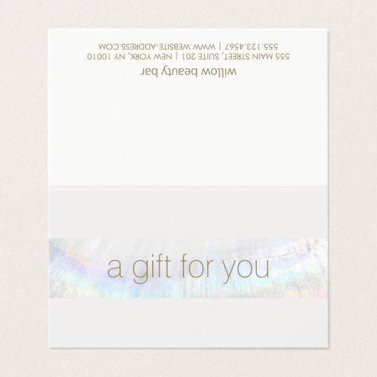 Elegant Seashell Spa Salon Cadeaubon Visitekaartjes (Buitenkant ongevouwen)
