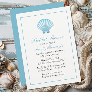 Elegant Seashell Vrijgezellenfeest Nautisch strand Kaart