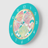 Elegant Seashells Chevron Grote Klok (Hoek)