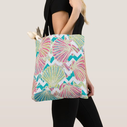 Elegant Seashells Pattern Tote Bag (Dichtbij)