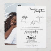 Elegant Seaside Beach Wedding Invitation (Devant / Derrière)