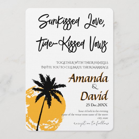 Elegant Seaside Beach Wedding Invitation (Devant)