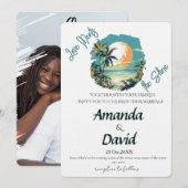 Elegant Seaside Beach Wedding Invitation (Devant / Derrière)