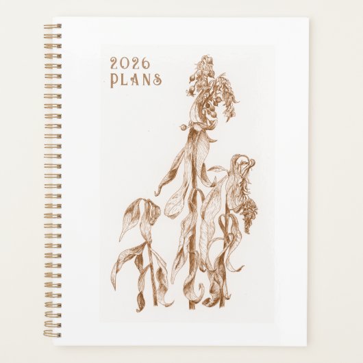 Elegant Seasonal Botanical Ink Art  2026  (Devant)