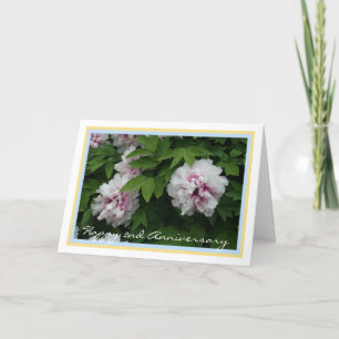Elegant Second Wedding Jubileum w White Peonies Kaart