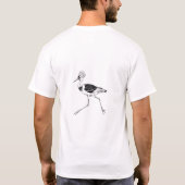 Elegant secretaris vogel ontwerp t-shirt (Achterkant)