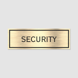 Elegant Security Black en Gold Naamplaatje