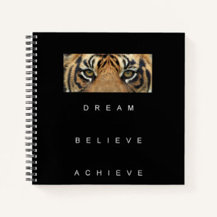 Elegant Self Improvement Quote Tiger Eyes Modern Notitieboek
