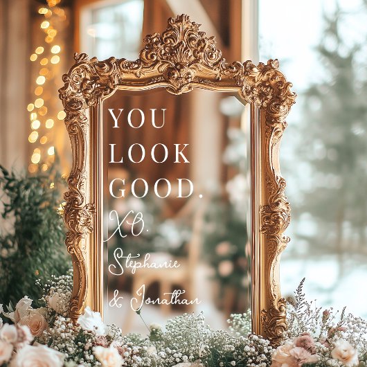 Elegant Selfie Mirror Wedding Welcome Sign Decal