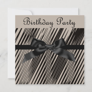 ELEGANT SEPIA BLACK BOW PARTIJ INVITATIE KAART