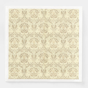 Elegant sepia bruin bloempatroon servet