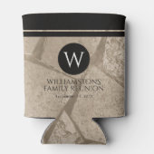 Elegant Sepia Toned Crack Stones Blikjeskoeler (Achterkant)