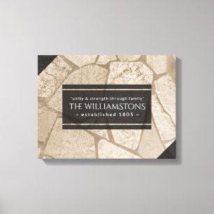 Elegant Sepia Toned Crack Stones Canvas Afdruk
