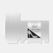 Elegant Sequin Stiletto, Silver & Black Birthday Bedankdoosjes (Uitgevouwen)