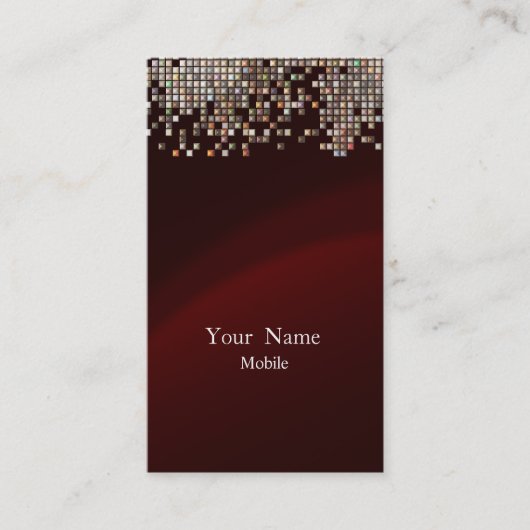 Elegant Sequins Maroon Visitekaartje (Voorkant)