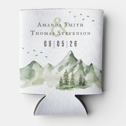 Elegant sereen groen berglandschap blikjeskoeler (Voorkant)