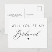 élégant serez-vous ma carte de demoiselle d'honneu (Devant / Derrière)