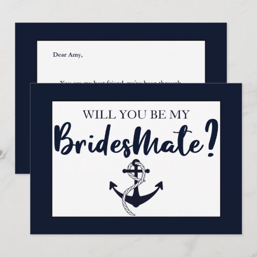 Élégant Serez-Vous Ma Carte De Maîtrise D'Épouse (Devant / Derrière)