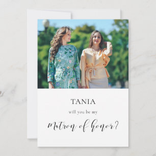 Élégant Serez-vous mon Matron d'honneur carte phot