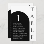 Élégant Serif Minimal Numéro de table Seating Char (Devant / Derrière)