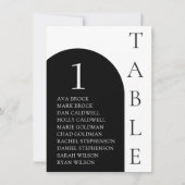 Élégant Serif Minimal Numéro de table Seating Char (Dos)