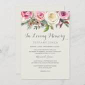 Élégant service de Faire-part commémoratif White R (Devant / Derrière)