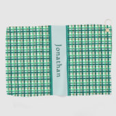 Élegant serviette de golf à carreaux vert sarcelle (Horizontal)