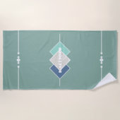 Élégant Serviette de plage personnalisée verte (Devant)