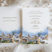 Elegant Sevilla Spanje Bestemming Bruiloft Kaart