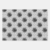 Elegant Shabby Chic Pink en Black Rozen Stripes Inpakpapier Vel (Voorkant 3)