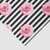 Elegant Shabby Chic Pink Roses and Stripes Tissuepapier (Detail)