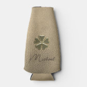 Elegant  Shamrock Patrick's Day Leather Flesjeskoeler (Voorkant)