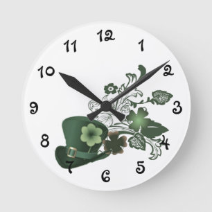 Elegant Shamrock Pet Ronde Klok
