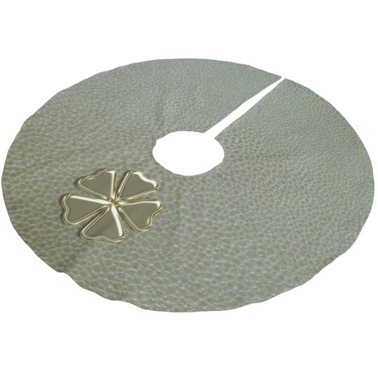 Elegant Shamrock St.Patrick's Day, Green Leather Kerstboom Rok (Gekanteld)