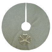 Elegant Shamrock St.Patrick's Day, Green Leather Kerstboom Rok (Voorkant)