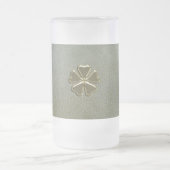 Elegant Shamrock St.Patrick's Day, Green Leather Matglas Bierpul (Center)