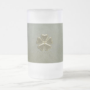 Elegant Shamrock St.Patrick's Day, Green Leather Matglas Bierpul